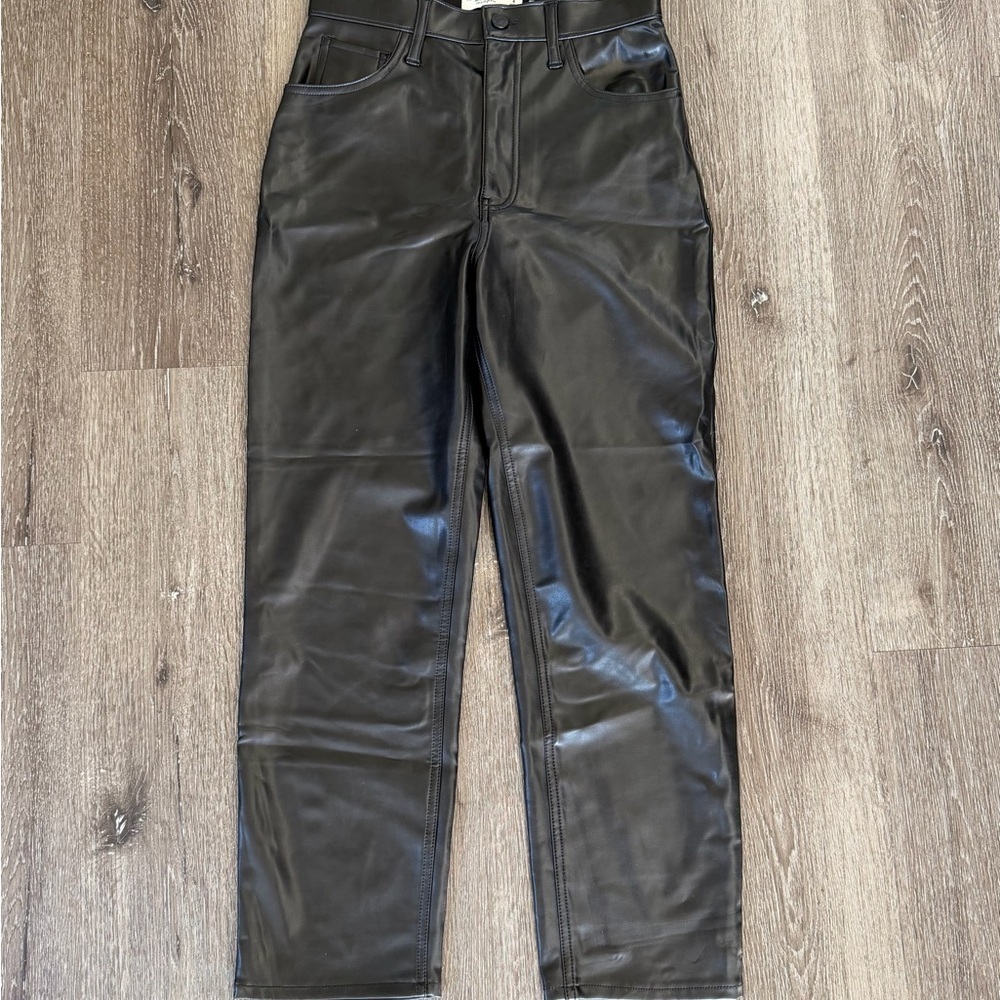 Abercrombie & Fitch Vegan Leather Pants in Black